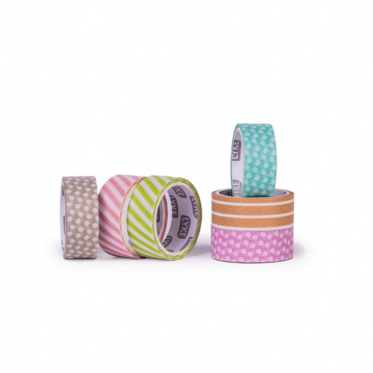 Fita Adesiva - Washi Tape Bls 6 unds (3mx15mm) - Poa