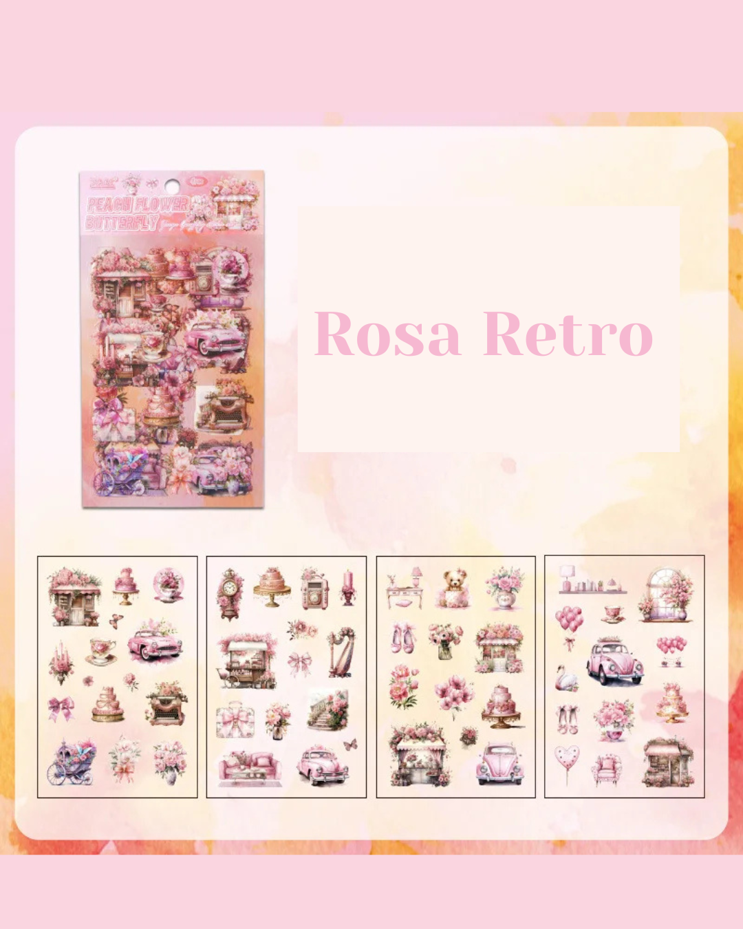 Cartela Adesivos PET Memórias Ilustradas