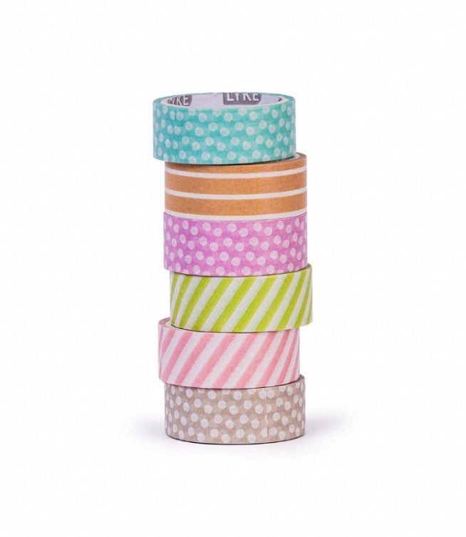 Fita Adesiva - Washi Tape Bls 6 unds (3mx15mm) - Poa