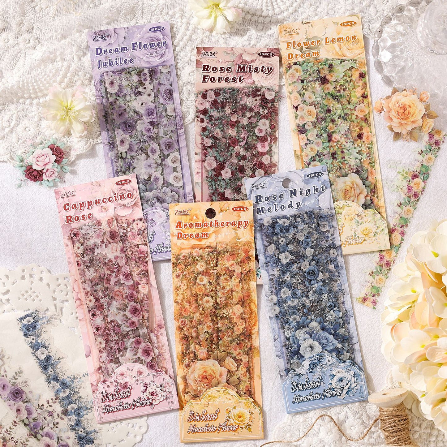 Adesivos Bordas Florais Transparente PET