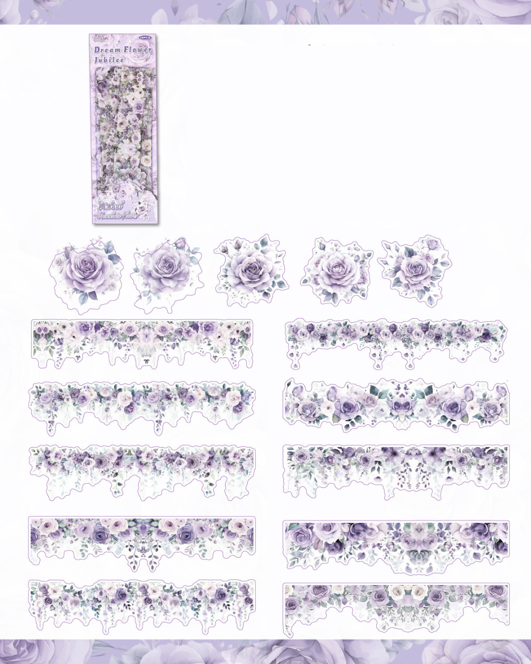 Adesivos Bordas Florais Transparente PET