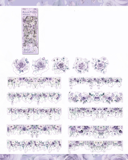 Adesivos Bordas Florais Transparente PET