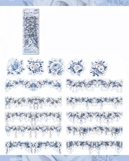 Adesivos Bordas Florais Transparente PET