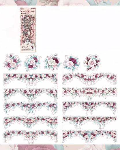 Adesivos Bordas Florais Transparente PET