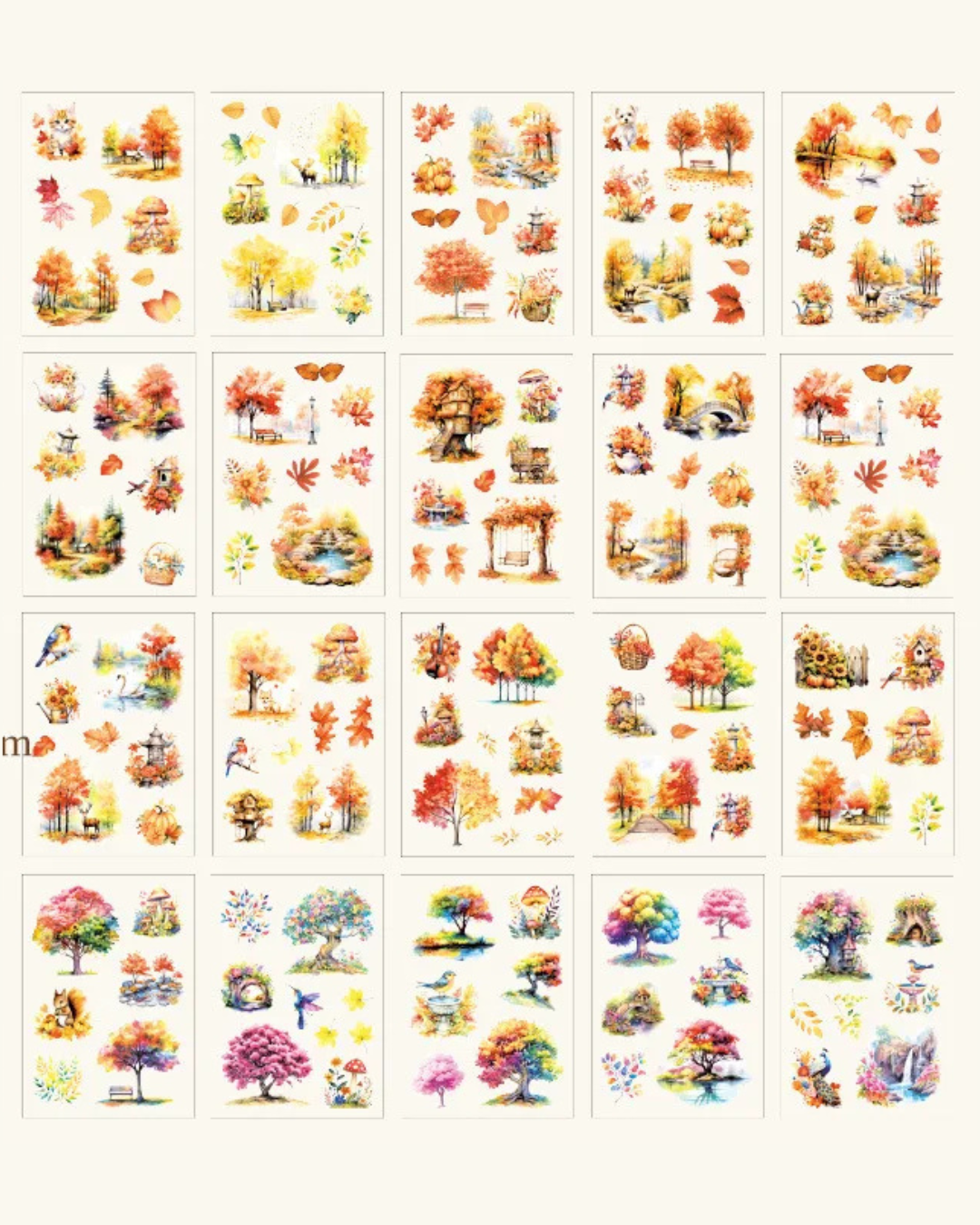 Livro de Adesivos Estações do Ano PET Transparente - 20 páginas