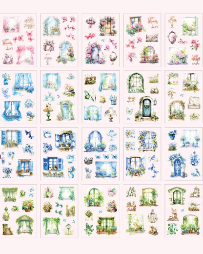 Livro de Adesivos Estações do Ano PET Transparente - 20 páginas