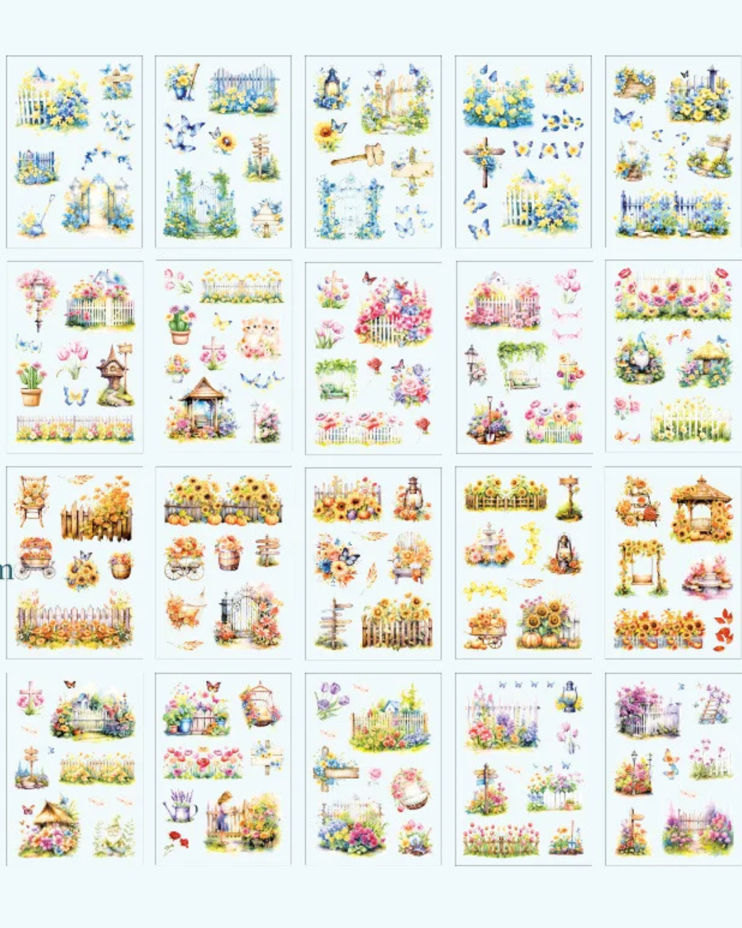 Livro de Adesivos Estações do Ano PET Transparente - 20 páginas