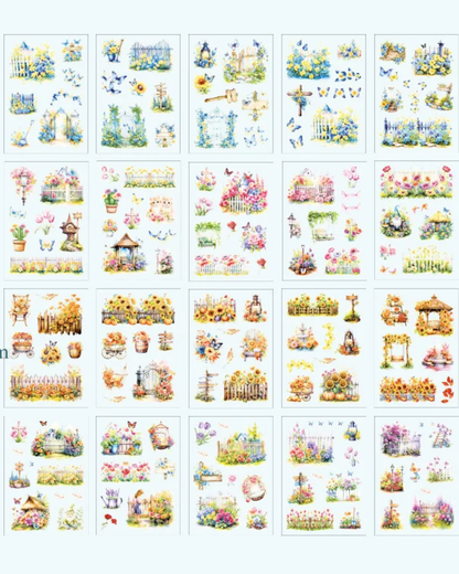 Livro de Adesivos Estações do Ano PET Transparente - 20 páginas