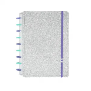 Caderno Inteligente Lets Glitter Silver 2.0 Médio