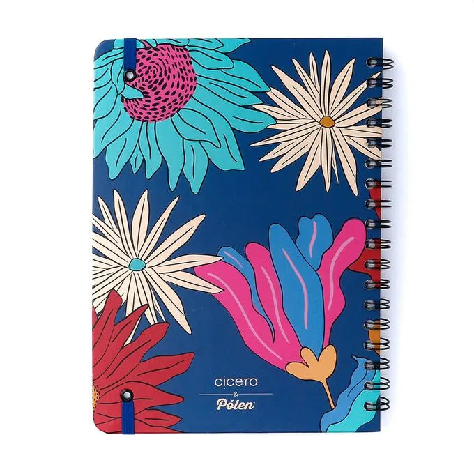 Caderno Espiral Pólen Tropicália Azul Pautado