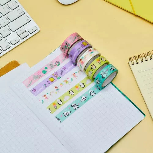 Washi Tape Fantasy Decorada Leoarte 5 Cores