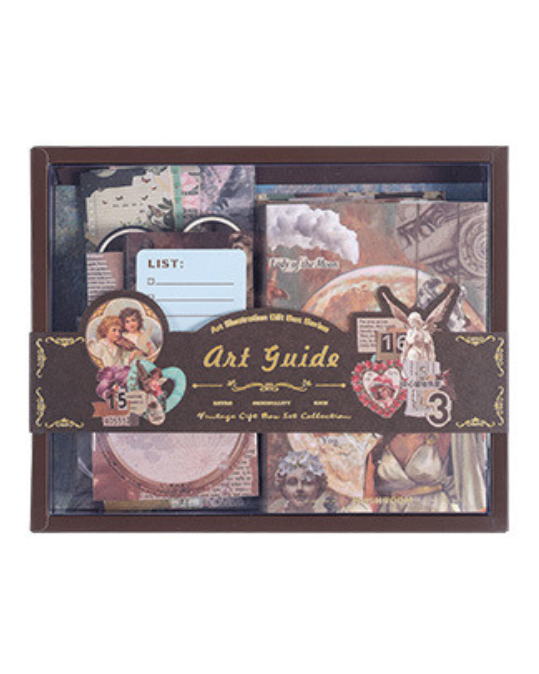 Kit com 125 peças Colagem Vintage