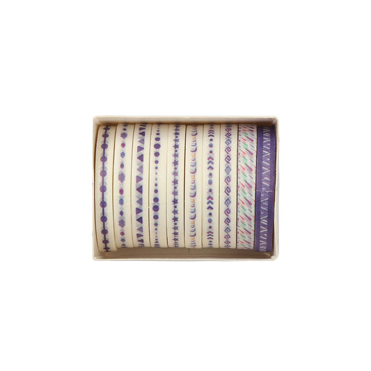 Kit com 10 washi tapes fininhas Roxo