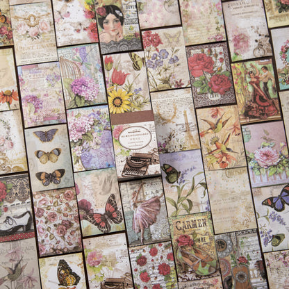 Mini Livro Adesivos de Papel Vintage - 100 folhas
