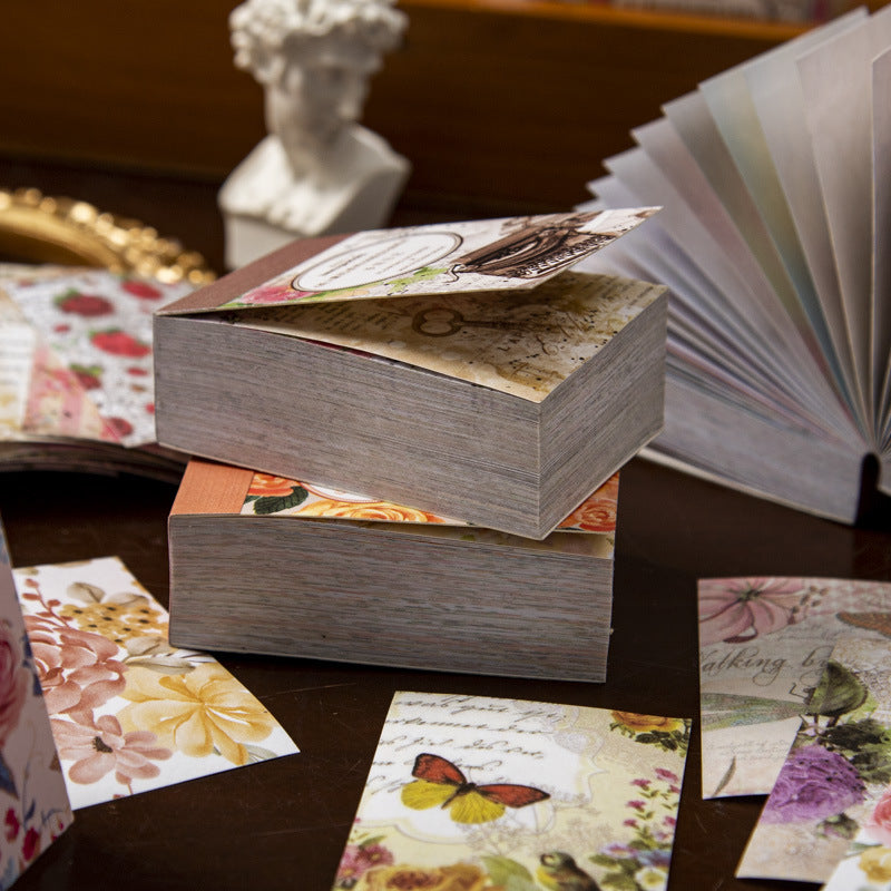 Mini Livro Adesivos de Papel Vintage - 100 folhas