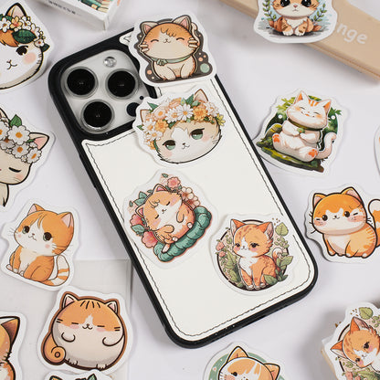 Adesivo na Caixinha Gatos Laranja - 44 adesivos decorativos