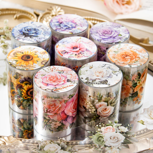 PET Tape Flores 1 rolo decoração