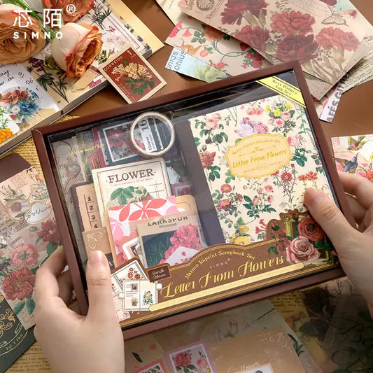 Kit com 150 peças Colagem Natureza Retro
