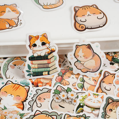 Adesivo na Caixinha Gatos Laranja - 44 adesivos decorativos