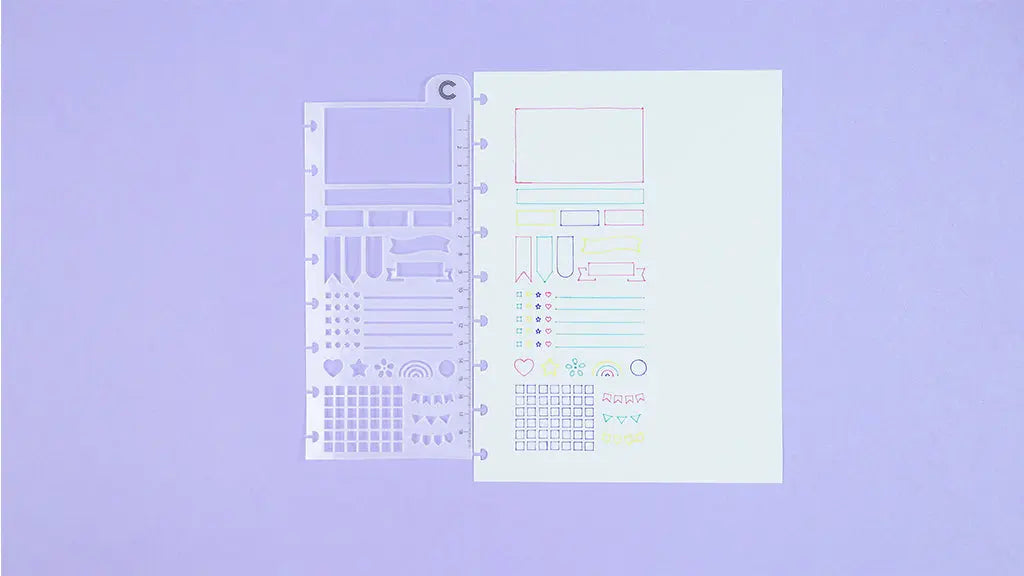 Régua Stencil Caderno inteligente Organizada