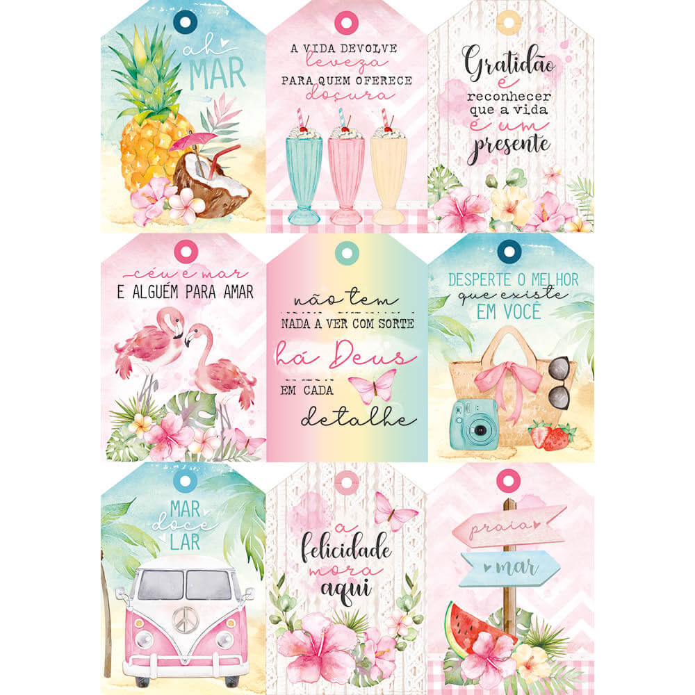 Bloco de Papel A4 para Scrapbook A Felicidade Mora aqui 21x29,7cm Litoarte