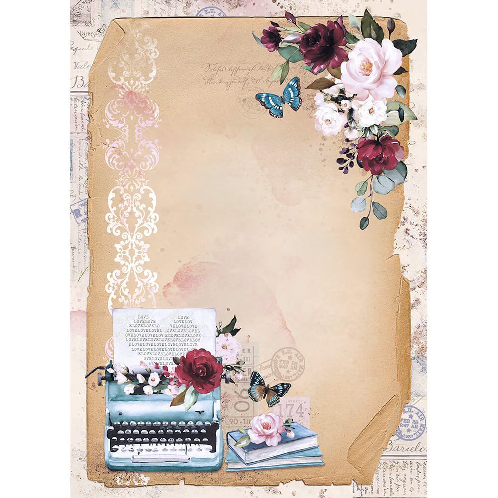 Bloco de Papel A4 para Scrapbook Memórias Vintage 21x29,7cm Litoarte