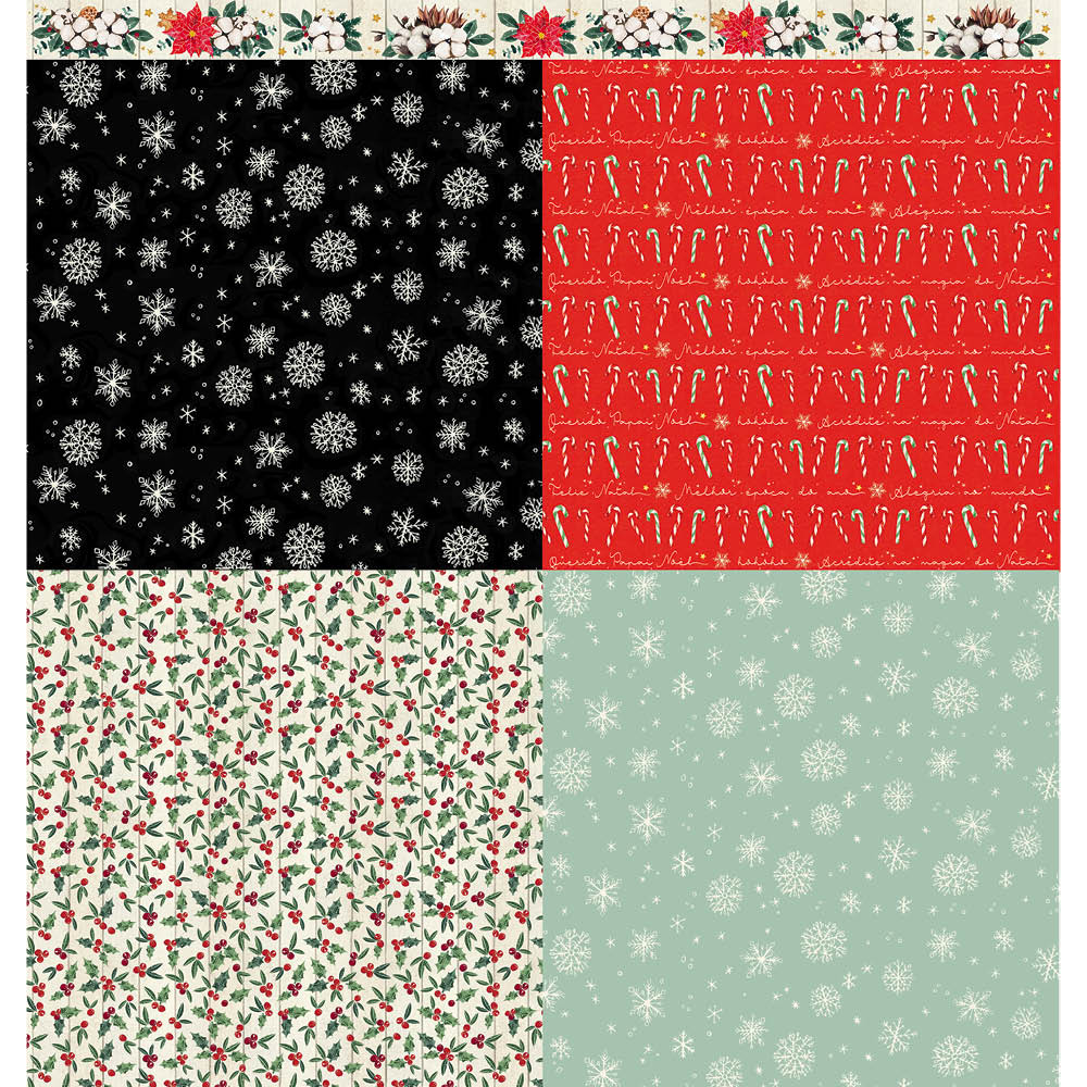 Papel Scrapbook Natal Litoarte 30,5x30,5 Dupla Face