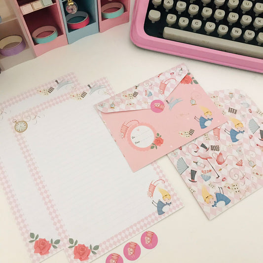 Kit Papéis de Carta com Envelopes Alice