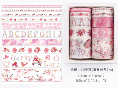 Kit Fitas Adesivas Washi Tape Flores