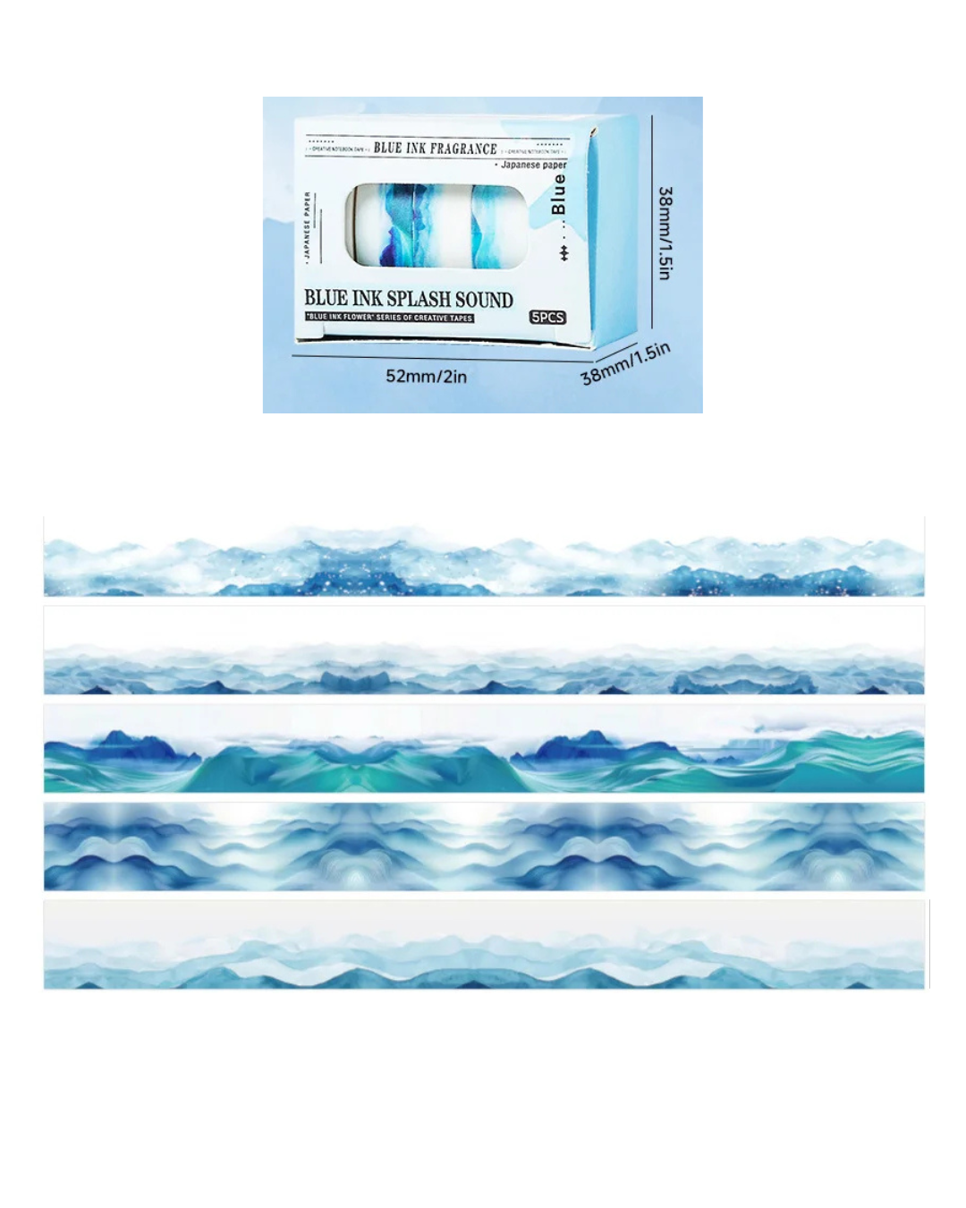 Kit 5 Washi Tapes Estampas Divertidas