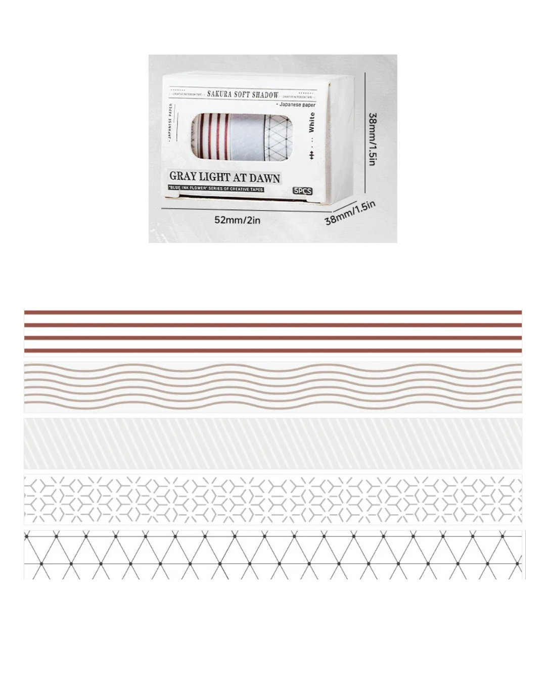 Kit 5 Washi Tapes Estampas Divertidas