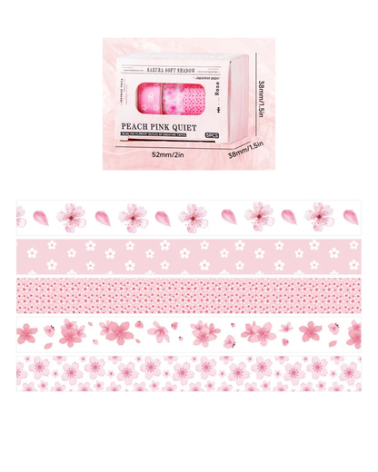 Kit 5 Washi Tapes Estampas Divertidas