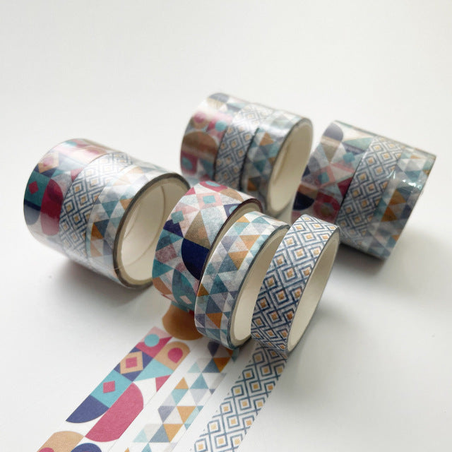 Trio de Fitas Adesivas Washi Tape Geométrico