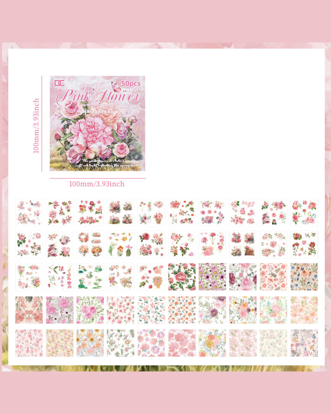 Livro de Adesivos Flores Pequeno - 50 páginas