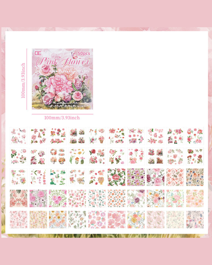 Livro de Adesivos Flores Pequeno - 50 páginas