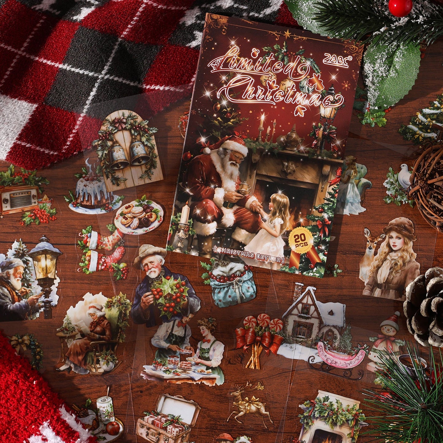 Livro de Adesivos PET Transparente Natal - 20 páginas