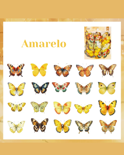 Adesivos Borboletas PET transparente 40 unidades
