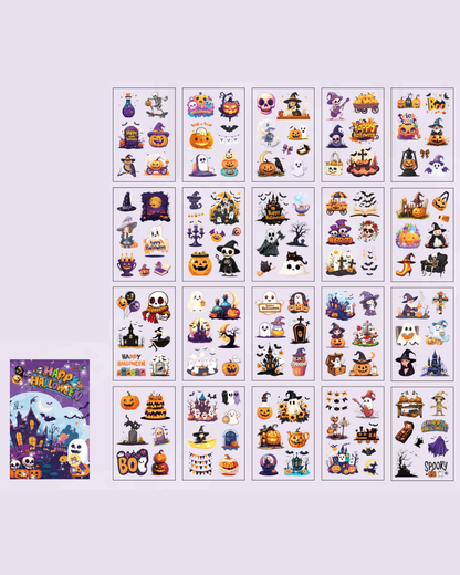 Livro de Adesivos PET Transparente Halloween - 20 páginas