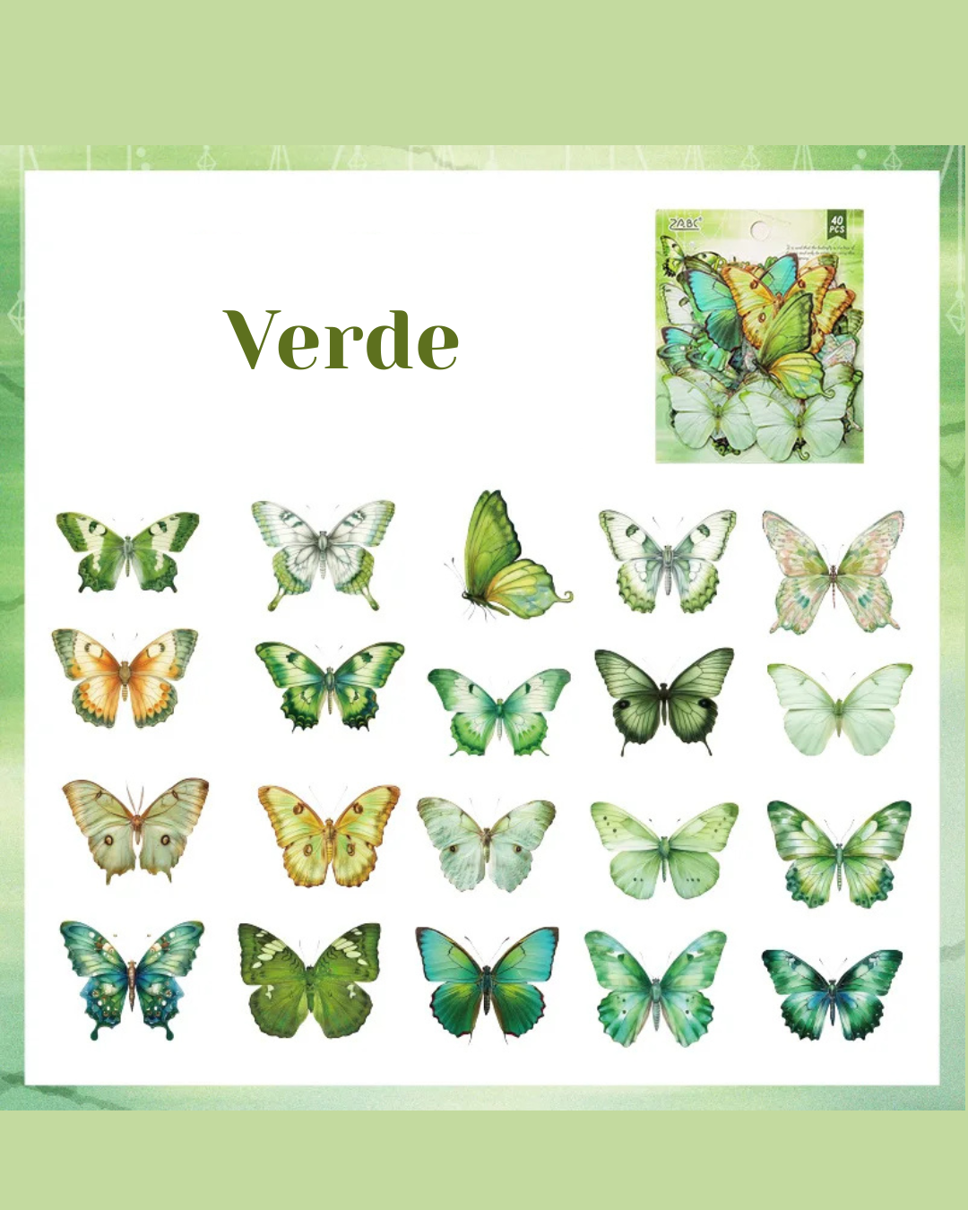Adesivos Borboletas PET transparente 40 unidades