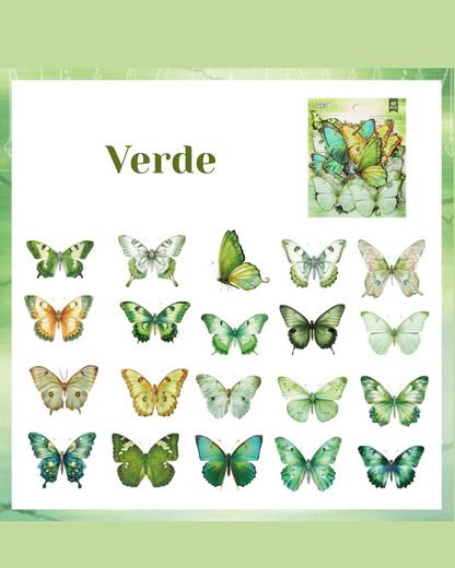 Adesivos Borboletas PET transparente 40 unidades