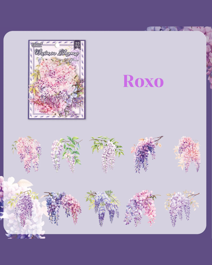 Adesivos Transparentes PET Flores Rosas