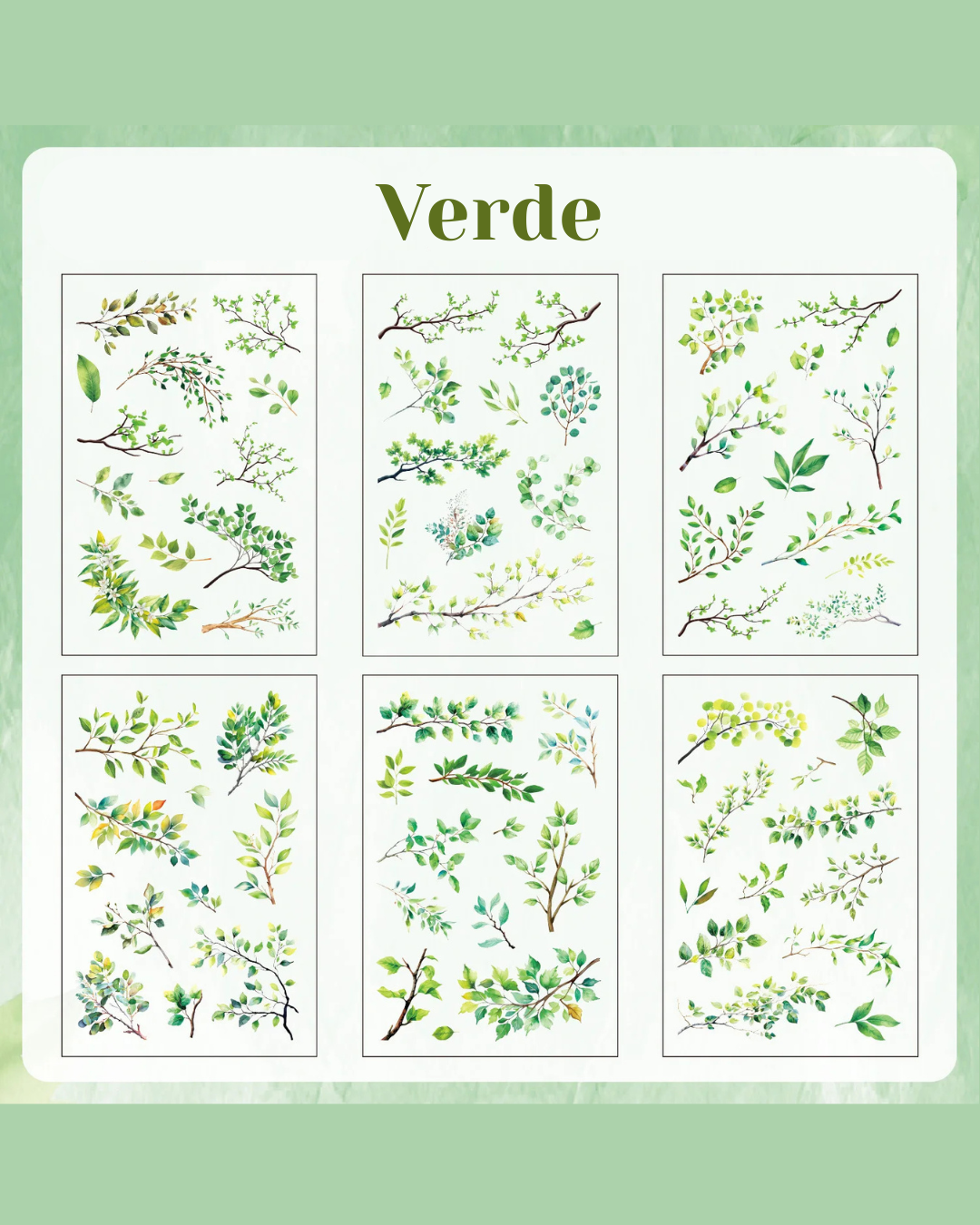 Cartela PET Adesivos Plantas e Galhos