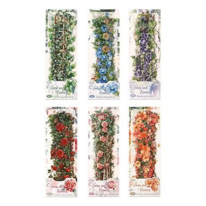 Adesivos em tiras flores amarradas