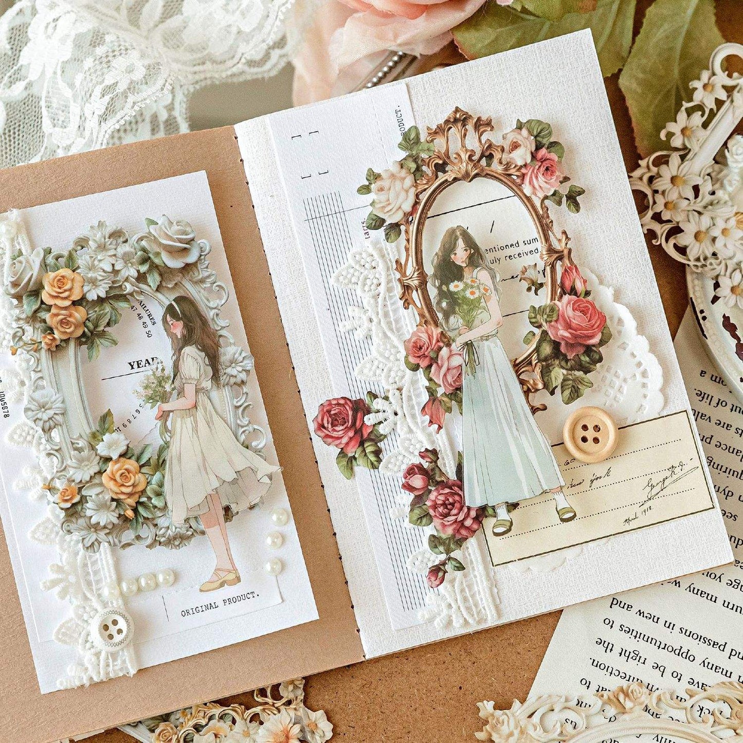 Kit 10 Molduras Florais Vintage