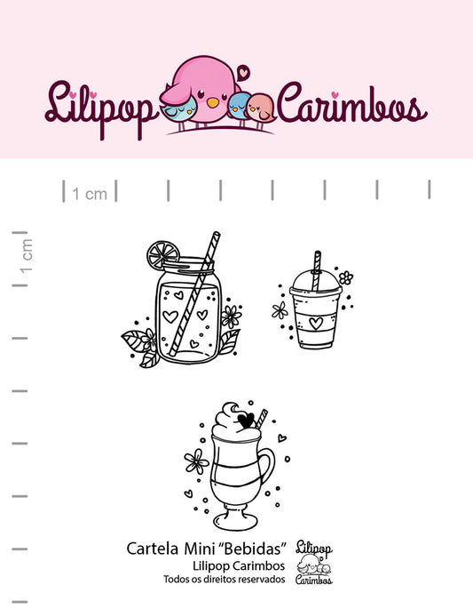 Cartela de Carimbos Mini - Bebidas - Lilipop Carimbos