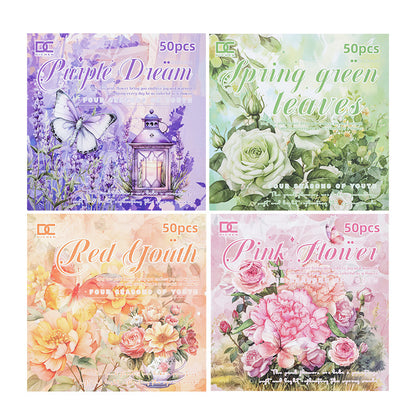 Livro de Adesivos Flores Pequeno - 50 páginas