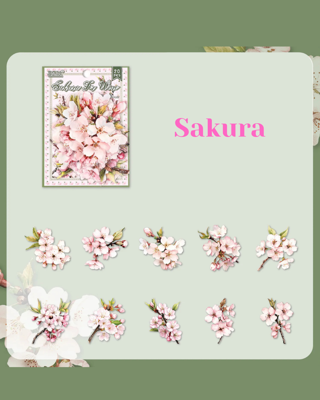 Adesivos Transparentes PET Flores Rosas