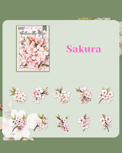 Adesivos Transparentes PET Flores Rosas