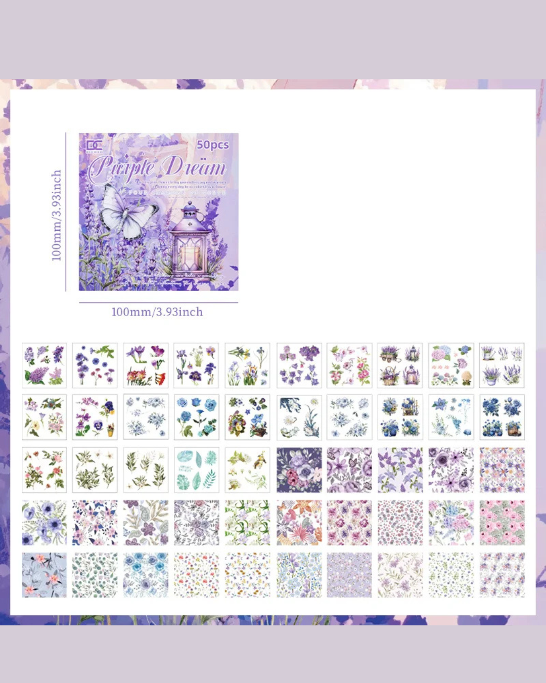Livro de Adesivos Flores Pequeno - 50 páginas