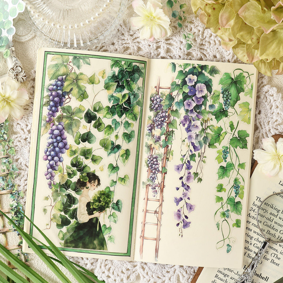 Adesivos em tiras flores amarradas